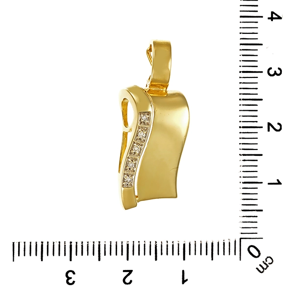 Anhänger, 14K, Gelbgold, Diamanten