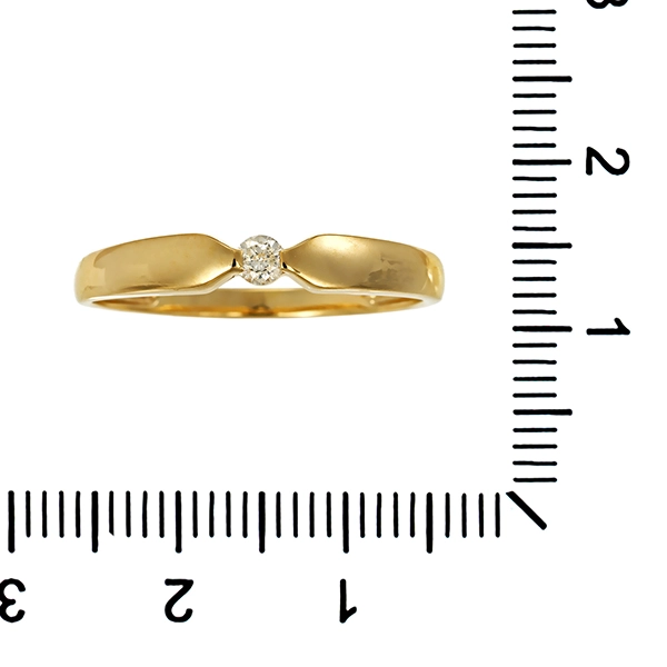 Diamantring, 9K, Gelbgold, Brillant
