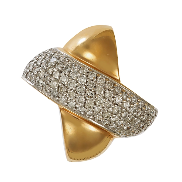 Anhänger, 14K, Gelb-/Weißgold, Brillanten, Christ