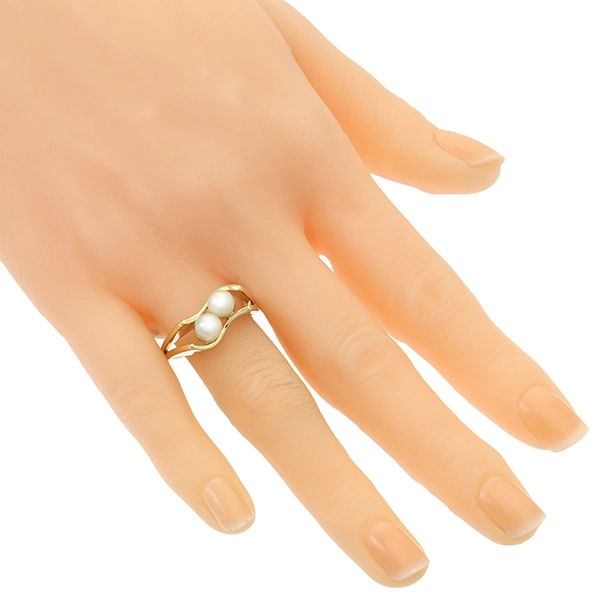 Ring, 14K, Gelbgold, Perlen