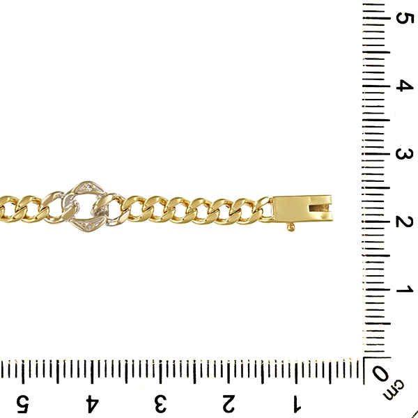 Armband, 14K, Gelb-/Weißgold, Diamanten