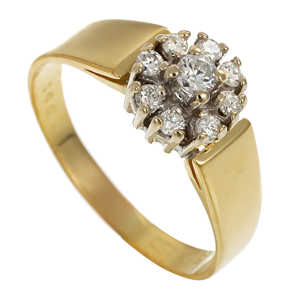 Diamantring, 14K, Gelb-/Weißgold, Brillanten 0,25 ct