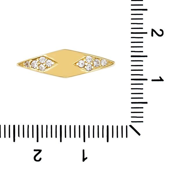 Ring, 14K, Gelbgold, Zirkonia