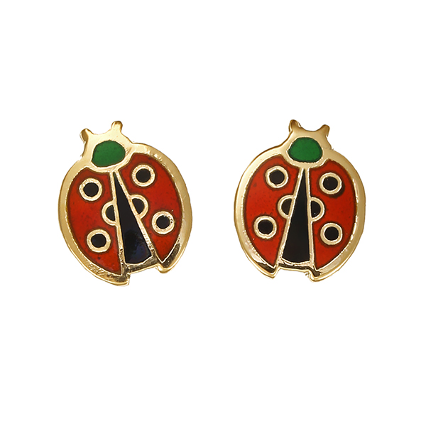 Ohrstecker, 14K, Gelbgold, Marienkäfer