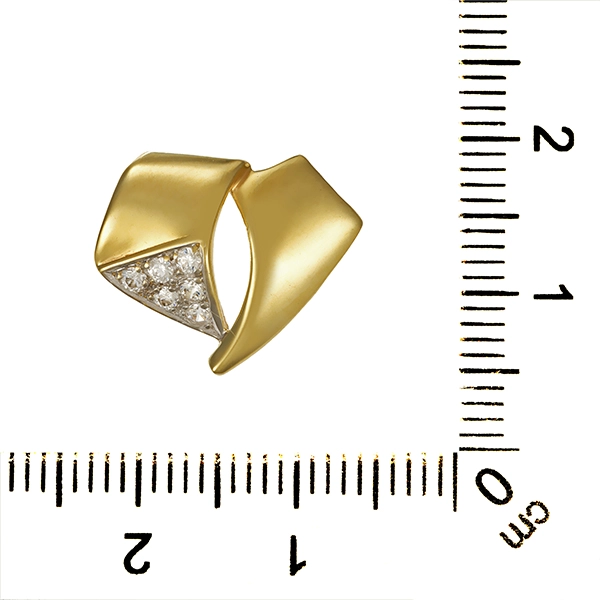 Anhänger, 9K, Gelb-/Weißgold, Zirkonia