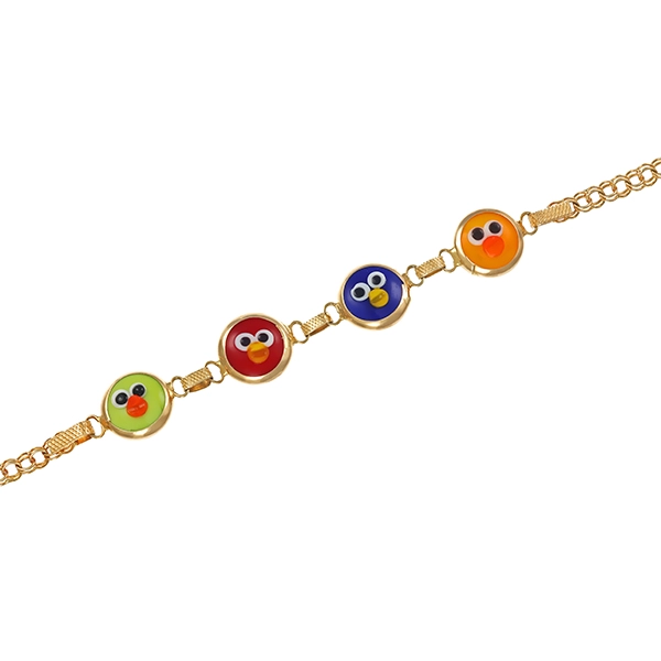 Kinderarmband, 14K, Gelbgold, Muranoglas