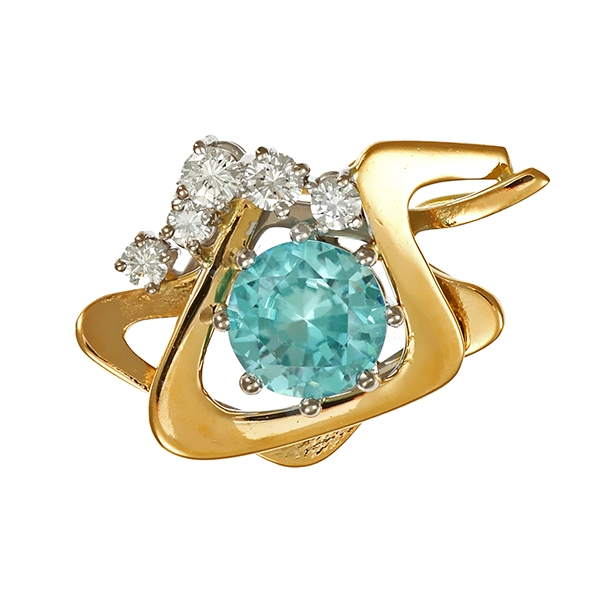 Anhängerm 18K, Gelb-/Weißgold, Zirkon, Brillanten