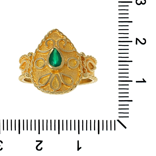 Ring, 14K, Gelbgold, Smaragd