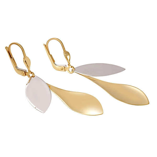 Ohrhänger, 14k, Gelbgold, Weißgold