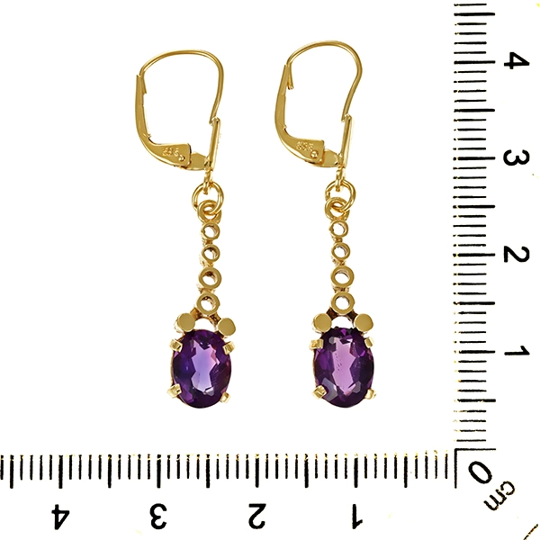Ohrhänger, 14K, Gelbgold, Amethyst