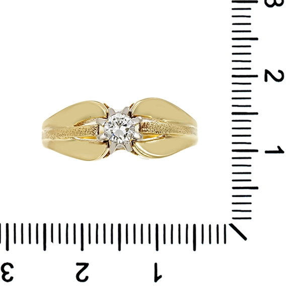 Diamantring, 14K, Gelb-/Weißgold, Brillant 0,20ct