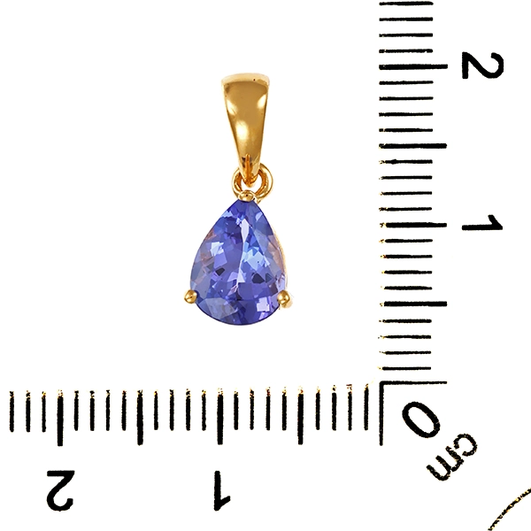 Anhänger, 18K, Gelbgold, Tansanit