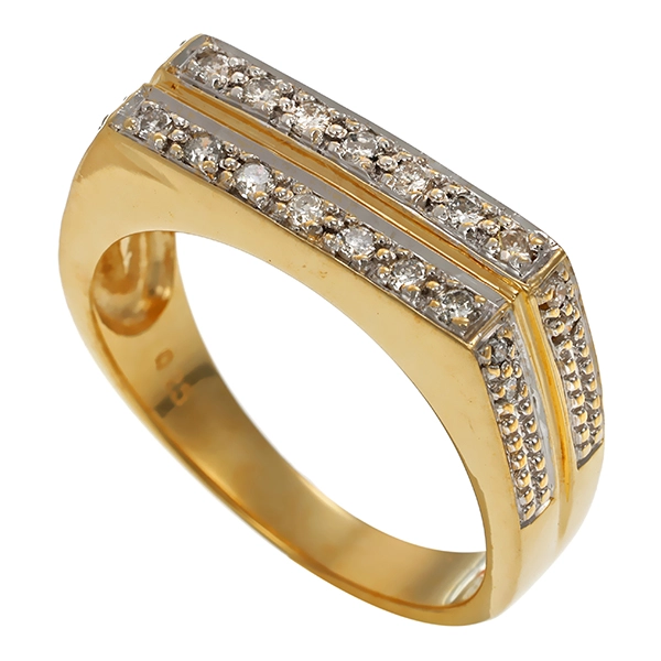 Diamantring, 14K, Gelbgold, Brillanten 0,25 ct