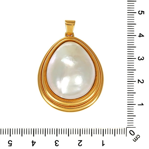 Anhänger, 18K, Gelbgold, Mabe-Perle