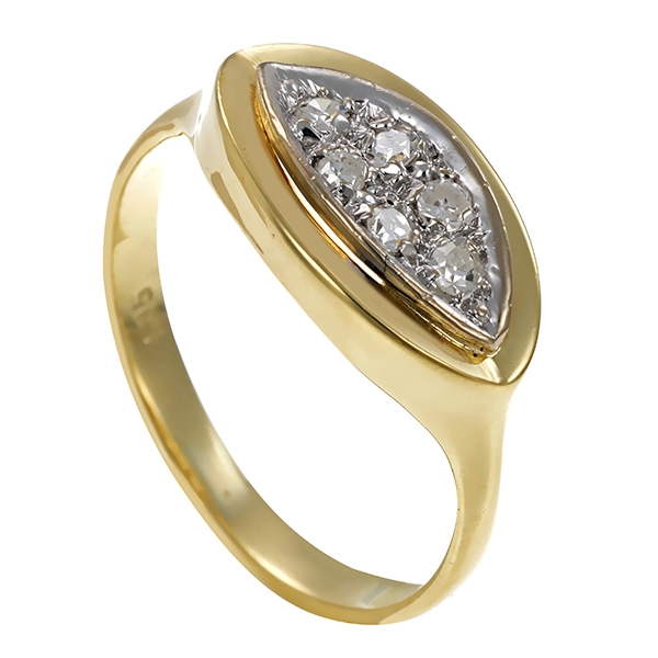 Diamantring, 14K, Gelb-/Weißgold