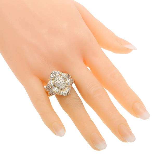 Diamantring, 14K, Gelb-/Weißgold, Brillanten