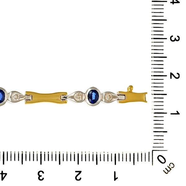 Armband, 18K, Gelb-/Weißgold, Saphir, Brillanten
