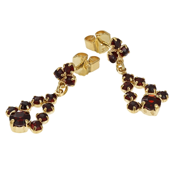 Steckhänger, 8K, Gelbgold, Granat