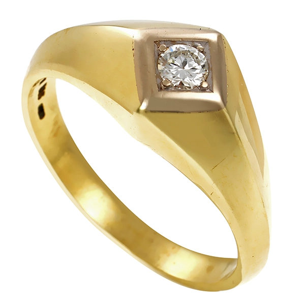 Diamantring, 14K, Gelbgold, Brillant 0,15 ct