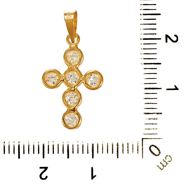 Anhänger, 14K, Gelbgold, Kreuz