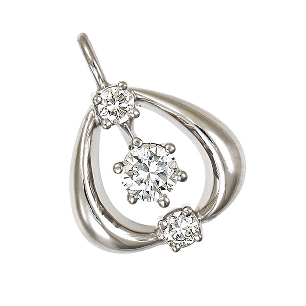 Anhänger, 14K, Weißgold, Brillanten 0,37ct