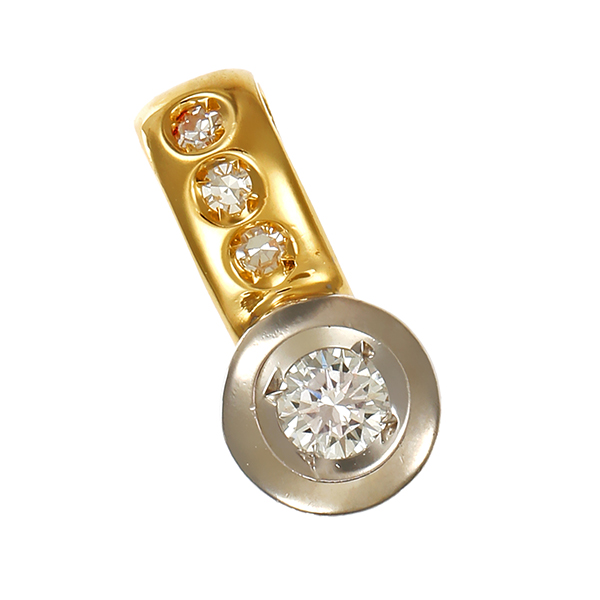 Anhänger, 18K, Gelb-/Weißgold, Brillanten, Diamanten