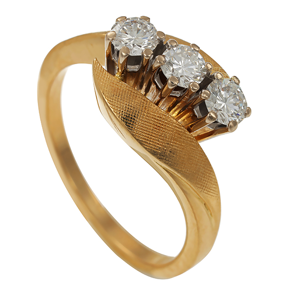 Diamantring, 18K, Gelb-/Weißgold, Brillanten 0,51 ct