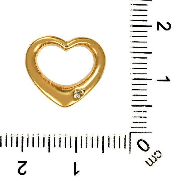 Anhänger, 18K, Gelbold, Brillant, Herz