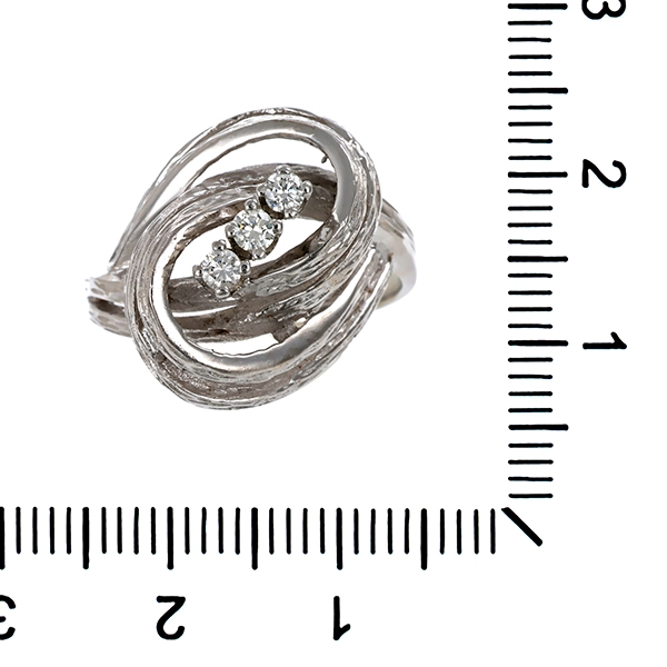 Ring, 14K, Weißgold, Brillanten