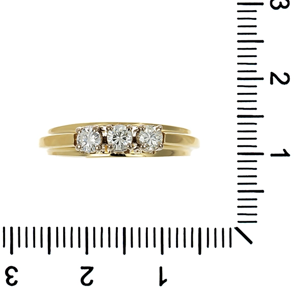 Diamantring, 14K, Gelb-/Weißgold, Brillanten