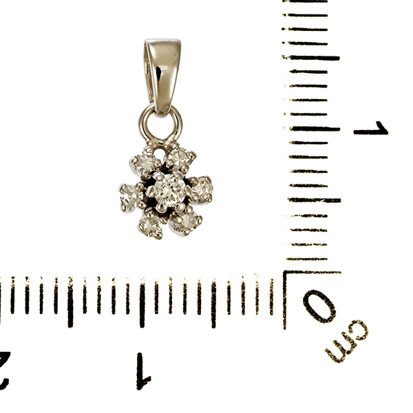 Anhänger, 14K, Weißgold, Brillant, Diamanten
