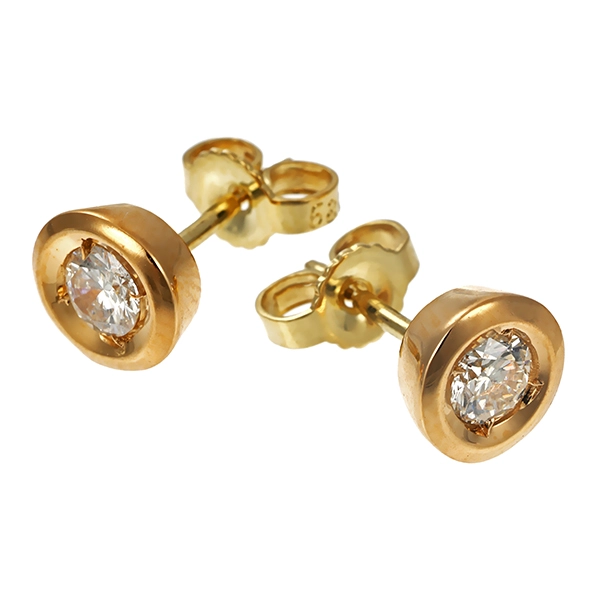 Ohrstecker, 14K, Gelbgold, Brillanten