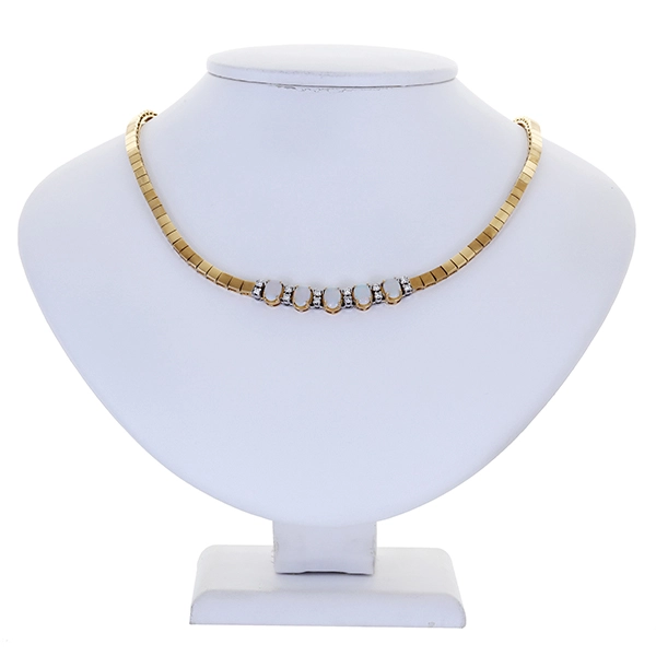 Collier, 18K, Gelbgold, Opale, Brillant