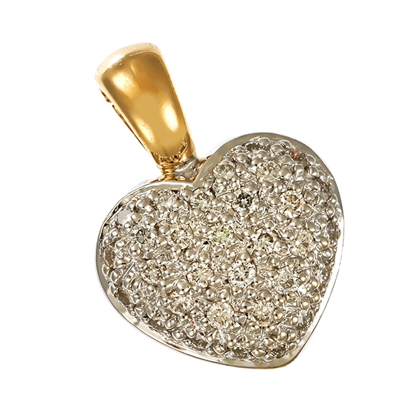 Anhänger, 14K, Gelb-/Weißgold, Brillanten