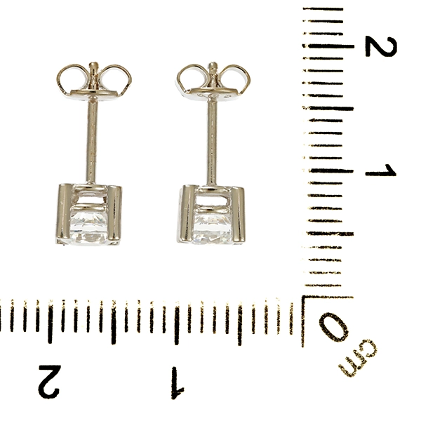 Ohrstecker, 14K, Weißgold, Zirkonia