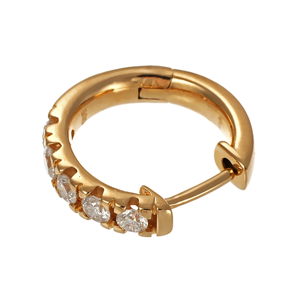 Creole, einzeln, 14K, Gelbgold, Brillanten