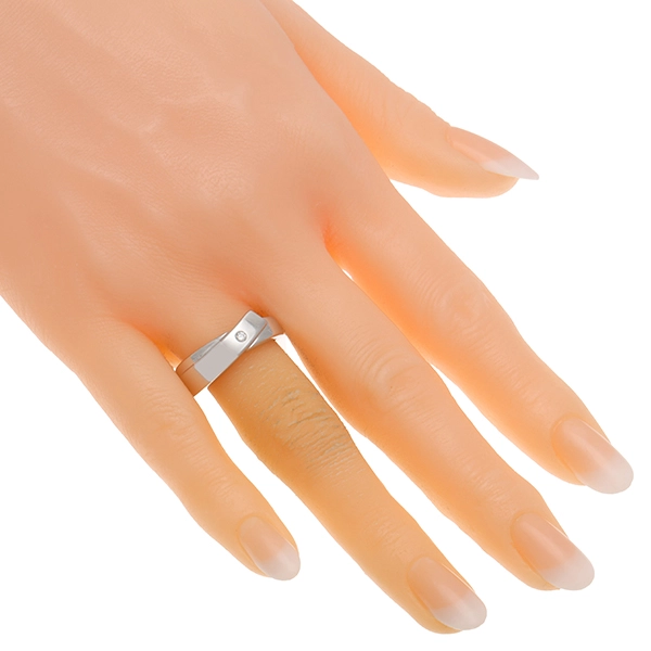 Ring, 14K, Weißgold, Brillant
