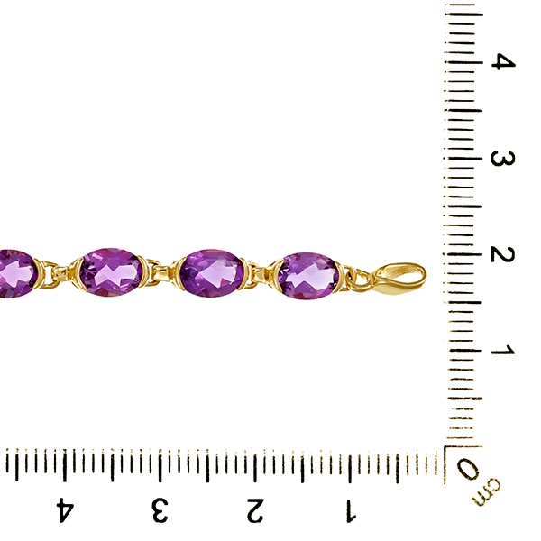 Armband, 14K, Gelbgold, Amethyst