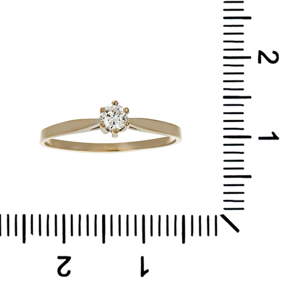 Diamantring, 14K, Weißgold, Brillant 0,13 ct