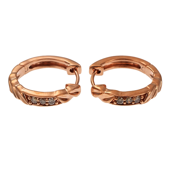 Creolen, 9K, Rotgold, Brillanten