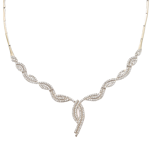 Collier, 14K, Gelb-/Weißgold, Zirkonia