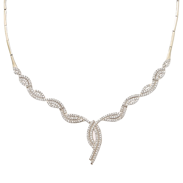 Collier, 14K, Gelb-/Weißgold, Zirkonia