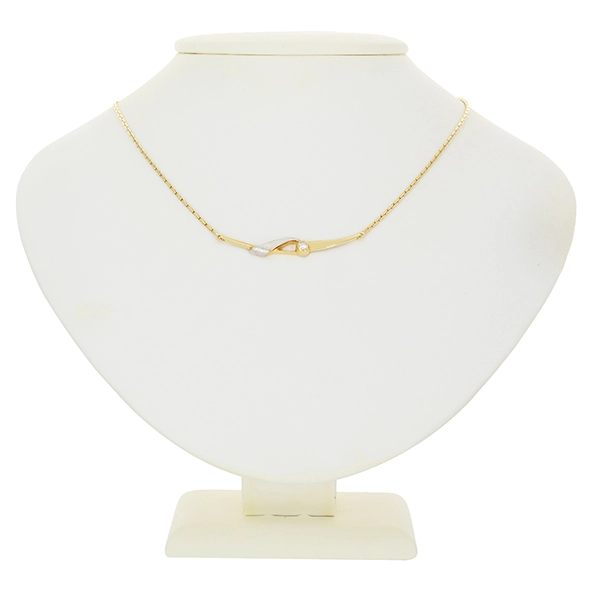 Collier, 14K, Gelb-/Weißgold, Brillant