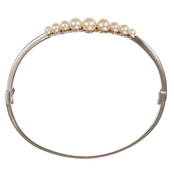 Armreif, 14K, Weißgold, Diamanten