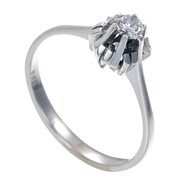 Diamantring, 18K, Weißgold, Brillant 0,13 ct