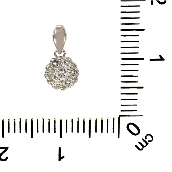 Anhänger, 14K, Weißgold, Brillanten