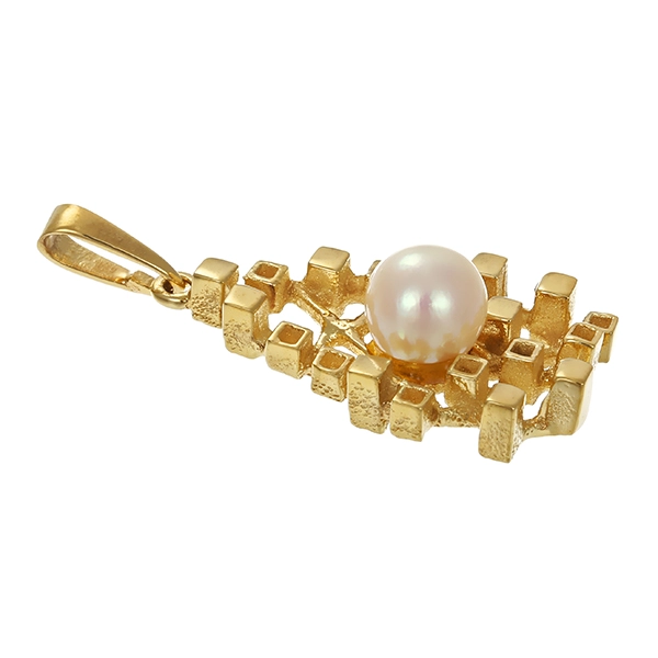 Anhänger, 8K, Gelbgold, Zuchtperle