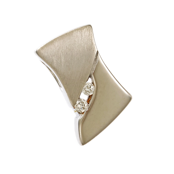 Anhänger, 14K, Weißgold, Brillanten