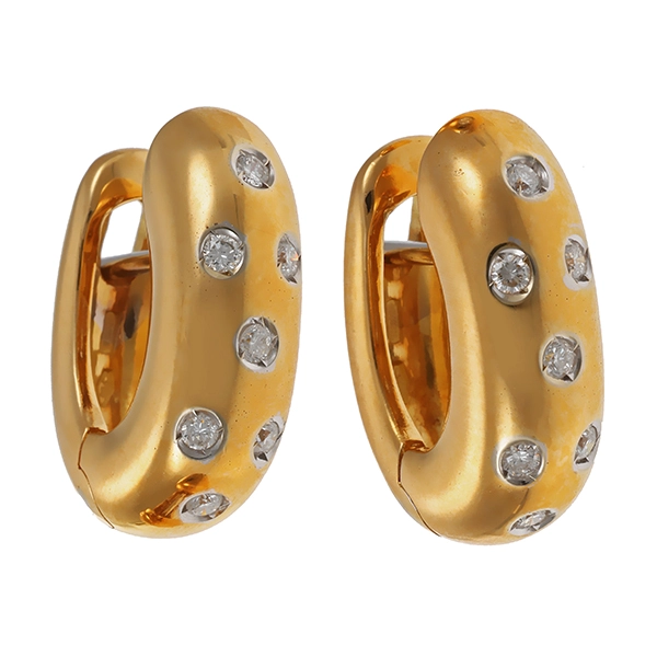 Creolen, 18K, Gelbgold, Brillant