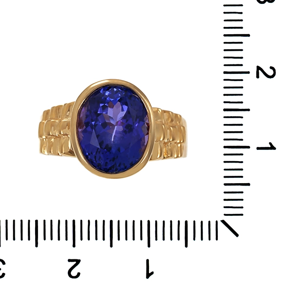 Ring, 14K, Gelbgold, Tansanit